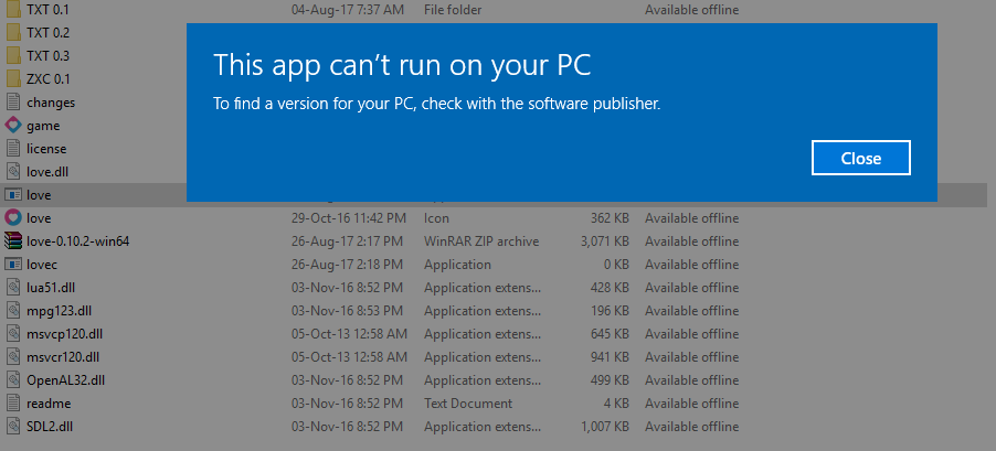 this app wont run on your pc